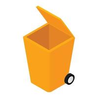 Trash can isometric 3d icon vector