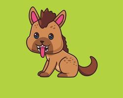 hyena sitting cartoon illustration style vector