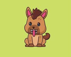 hyena sitting cartoon illustration style vector