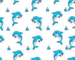 seamless pattern dolphin illustration background vector