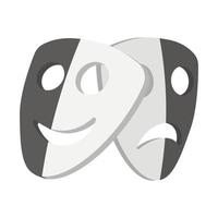 Theater masks cartoon icons vector