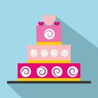 Wedding cake flat icon vector