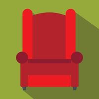 sillón, plano, icono vector