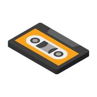 Cassette isometric 3d icon vector