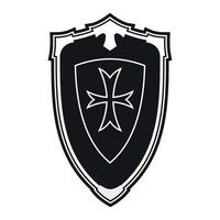 Crest shield icon simple vector. Metal ancient vector