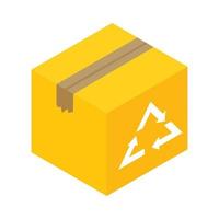 Eco box isometric 3d icon vector