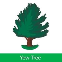 Yew-Tree cartoon icon vector