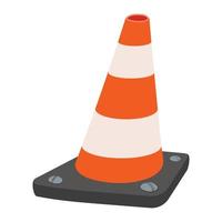 Road traffic orange cartoon cone vector