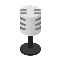 Retro microphone isometric 3d icon vector