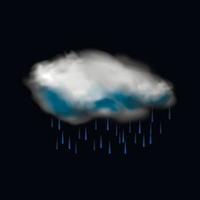 icono de nube y lluvia vector