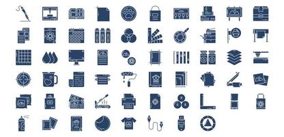 Collection of icons related to Printing and binding, including icons like Art board, 3d Printer, Badges, Banner and more. vector illustrations, Pixel Perfect set