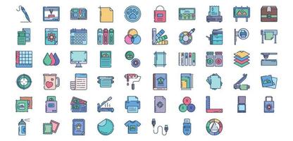 Collection of icons related to Printing and binding, including icons like Art board, 3d Printer, Badges, Banner and more. vector illustrations, Pixel Perfect set