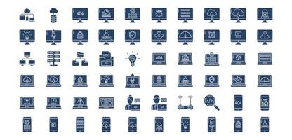 Collection of icons related to Software Development, including icons like Cloud Storage, Computer, Mobile, web and more. vector illustrations, Pixel Perfect set