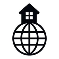 House in the world black icon vector