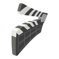 Clapperboard cinema cartoon icon vector