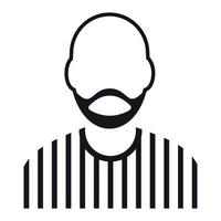 hombre con barba avatar icono simple vector