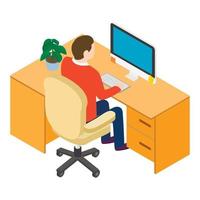 Isometric people at the workplace vector