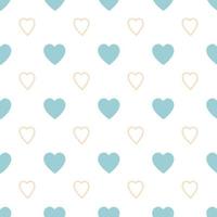 Heart pattern Endless blue romantic simple pattern Seamless texture with blue yellow hearts Template for design textile backgrounds wrapping paper package greeting cards in pastel colors Vector. vector