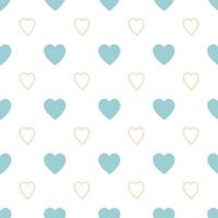 Heart pattern Endless blue romantic simple pattern Seamless texture with blue yellow hearts Template for design textile backgrounds wrapping paper package greeting cards in pastel colors Vector. vector