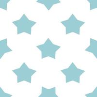 patrón de estrella transparente azul para las vacaciones de los niños. Fondo de ducha de bebé de colores pastel. Ilustración de estrella de estilo de dibujo de niño lindo aislado en diseño de vector blanco para plantilla repetida de tela de tela impresa.