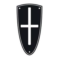 Knight shield icon simple vector. Metal design vector