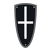 Knight shield icon simple vector. Metal design vector