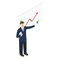 Isometric man with chart vector