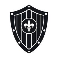 Wood shield icon simple vector. Metal crest vector