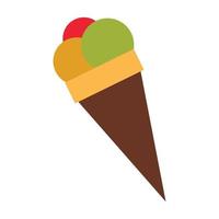 vector plano de icono de cono de helado. arte popular