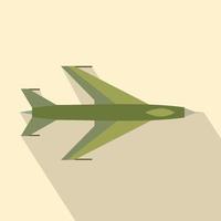 New flying jet fighter flat icon vector