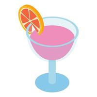 Cocktail isometric 3d icon vector