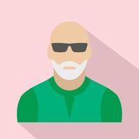 Man with gray beard avatar icon vector