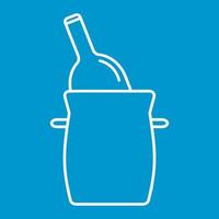 Bottle in bucket thin line icon vector