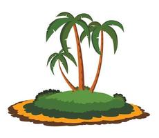 Desert island with palm trees vector