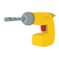 Drill yellow cartoon symbol vector