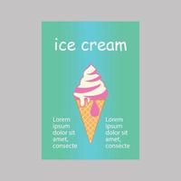 ice cream flyer green,pink and white vector