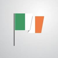 Ireland waving Flag design vector