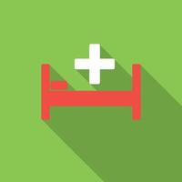 Hospital bed flat icon vector