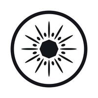 Sliced kiwi simple icon vector