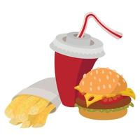 Fast food lunch vector