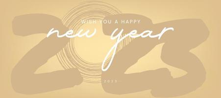 We wish you a Happy New Year 2023 concept of poster design in vector design. A happy new year texts on pastel color.