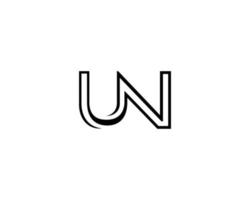 Abstract Line Letter UN Modern Creative Logo or icon Design Template. vector