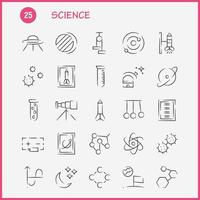 paquete de iconos dibujados a mano de ciencia para diseñadores y desarrolladores iconos de lanzamiento cohete espacio inicio astronomía sistema solar ciencia vector