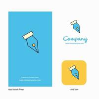 Pen nib Company Logo App Icon and Splash Page Design Creative Business App Design Elements vector