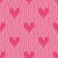 Seamless background with heart knitting yarn pattern. Knitting pattern for decoration. Wrapping paper pattern. Vector pattern.