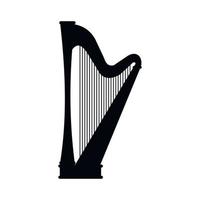 Harp black icon vector