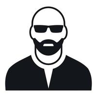 Man with glasses avatar simple icon vector