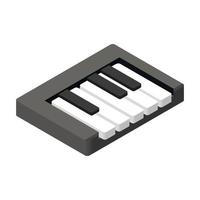 Teclas de piano icono 3D isométrica vector