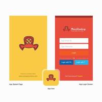 Company Ghost cap Splash Screen and Login Page design with Logo template Mobile Online Business Template vector