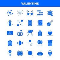 iconos de glifo sólido de san valentín establecidos para infografías kit uxui móvil y diseño de impresión incluyen medicina de botella amor san valentín libro romántico amor conjunto de iconos de san valentín vector